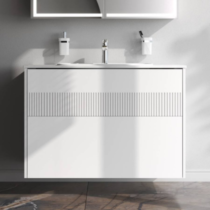 База под раковину, 2 ящика, 100 см, белый матовый M8FFUX1002WM