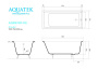 Ванна чугунная эмалированная AQUATEK AQ8970F-00 АЛЬФА 1700x750 мм в комплекте с 4-мя ножками