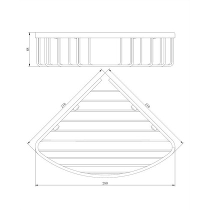 Полка-корзинка для душа угловая OMNIRES 21х21 см UN3503CR (хром)