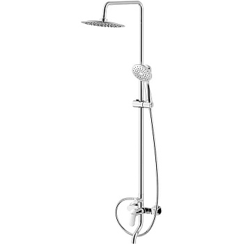 Смеситель Rossinka RS45-46 для ванны с регулируемой высотой штанги и лейкой "Тропический дождь"