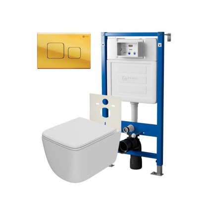 Сет: Система инсталляции Point Элемент для подвесного унитаза PN45120 + Клавиша смыва для инсталляции Point Афина, золото, PN44041G + Унитаз подвесной Point Меркурий безободковый, сиденье дюропласт микролифт, быстросъем, белый матовый PN41831WM Сет: Система инсталляции Point Элемент для подвесного унитаза PN45120 + Клавиша смыва для инсталляции Point Афина, золото, PN44041G + Унитаз подвесной Point Меркурий безободковый, сиденье дюропласт микролифт, быстросъем, белый матовый PN41831WM