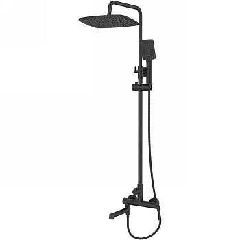 ACQUA Душевая стойка со смесителем для ванны, верхним и ручным душем, черный ACQUA-VSCM-NERO