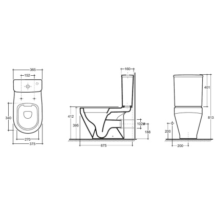 Унитаз-компакт LAPARET Correct с сиденьем микролифт белый с1