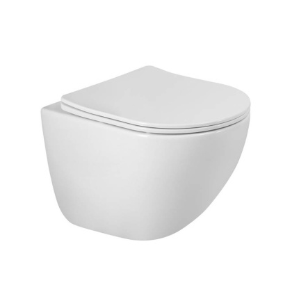 AMANDA-TOR Унитаз подвесной безободковый  со смывом "Торнадо", с сиденьем дюропласт soft close, BB051CH-TOR-FC/SC