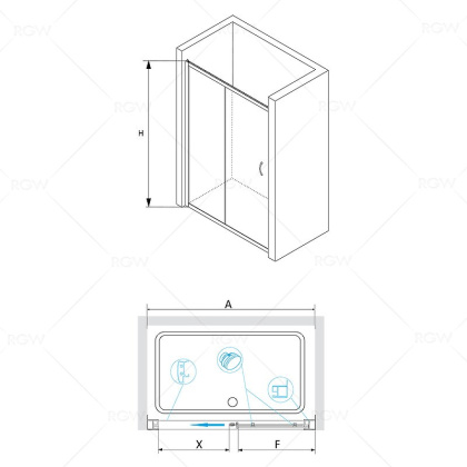 Душевая дверь RGW Passage PA-016 120 350801612-11 профиль Хром стекло прозрачное