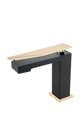 Смеситель для раковины низкий Boheme Q Black-Gold Смеситель для раковины низкий Boheme Q Black-Gold
