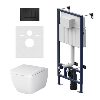 IS70238.901701 Инсталляция с клавишей ProC S мат черн с подвесным унитазом Gem FlashClean с сид м/лифт IS70238.901701 Инсталляция с клавишей ProC S мат черн с подвесным унитазом Gem FlashClean с сид м/лифт