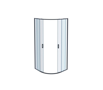 AQ ARI RO10020BL Душевой уголок 1/4 круга, двери раздвижные 1000x1000x2000, профиль черный, стекло прозрачное AQ ARI RO10020BL Душевой уголок 1/4 круга, двери раздвижные 1000x1000x2000, профиль черный, стекло прозрачное