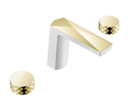 Смеситель врезной на 3отв. VENTURO белый-золото, ручка DIAMOND Смеситель врезной на 3отв. VENTURO белый-золото, ручка DIAMOND