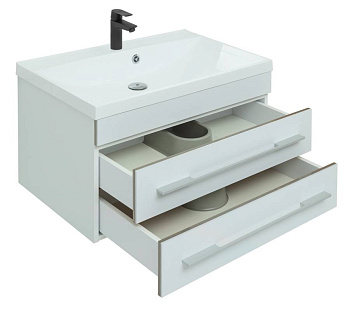 Тумба под раковину Aquanet Верона 75 New белый матовый