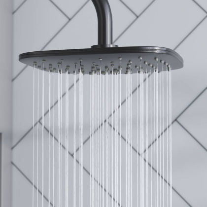 931000300 Eclipse, душ. система: верхний душ 220мм, ручн.душ 3 ф-ии 120 мм, штанга 1010 мм, Черный