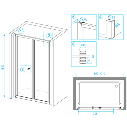 Душевая дверь RGW Classic CL-21 100 04092110-51 профиль Хром стекло шиншилла
