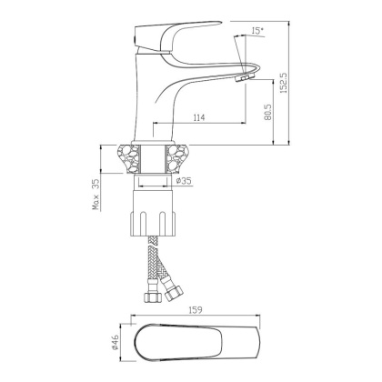 Смеситель д/раковины SIERRA, арт.14100SR Смеситель д/раковины SIERRA, арт.14100SR