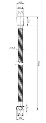 CZR-FMM-150-01 Гибкий шланг металлизированный, длина 1,5 м, хром