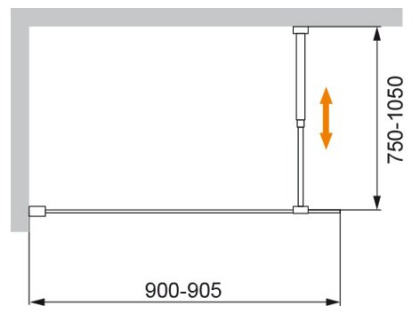 LIBERTA-V-1-90/155-C-Cr Душевая шторка на ванну