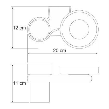 Держатель стакана и мыльницы Berkel, 20х11х12 см, хром и белый, K-6826