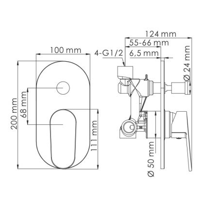 Donau 5361 Смеситель для ванны и душа Wasserkraft