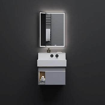 Тумба LOGICA M подвесная 2 выдвижных ящика 65, серый LO.M.65\GRAY