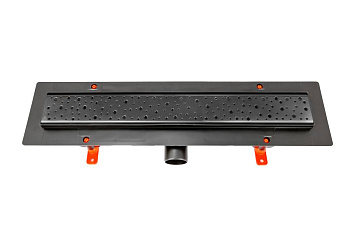 Душевой лоток 35 см Creto Points CRE-350 PB с решеткой, черный