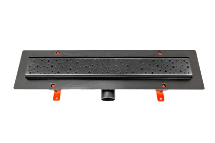 Душевой лоток 35 см Creto Points CRE-350 PB с решеткой, черный