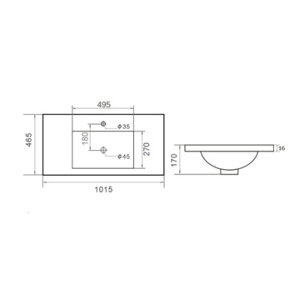 Раковина Orange B03-1000w встраиваемая, белый Раковина Orange B03-1000w встраиваемая, белый