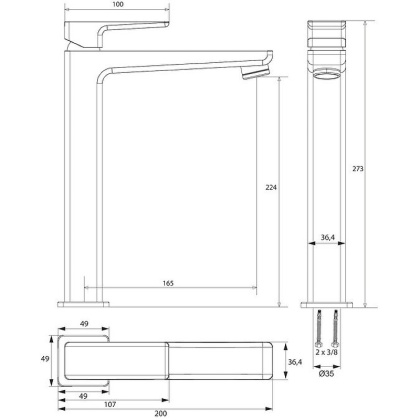 Смеситель для умывальника с донным клапаном OMNIRES PARMA PM7412_1IN (инокс) Смеситель для умывальника с донным клапаном OMNIRES PARMA PM7412_1IN (инокс)