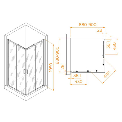 Душевой уголок RGW PA-39, RGW 03083999-11