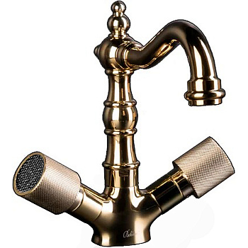 Смеситель для умывальника, высокий ROYAL CRYSTAL black, золото_Комплект Смеситель для умывальника, высокий ROYAL CRYSTAL black, золото_Комплект