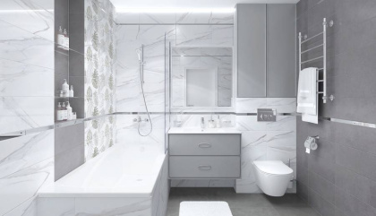 Elegance Плитка настенная белый мозаика 20х50