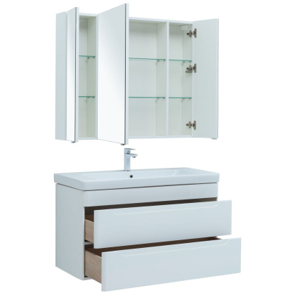 Мебель для ванной Aquanet София 105 белый глянец (2 ящика)