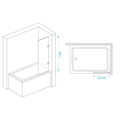 Шторка на ванну RGW Screens SC-050B 40x150 3711056240-11 профиль Хром стекло прозрачное