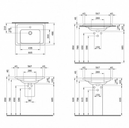 Раковина Bocchi Taormina Pro 1007-001-0126 белая Раковина Bocchi Taormina Pro 1007-001-0126 белая
