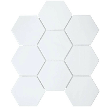 Керамическая мозаика, Hexagon Big White Matt 95x110, Geometry