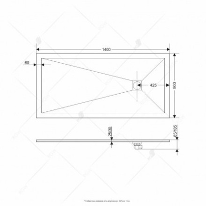 Душевой поддон RGW ST-149W 90 x 140 см, прямоугольный, из искусственного камня, белый, 16152914-01