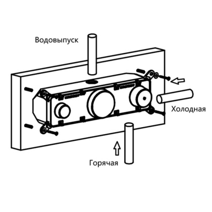 Встраиваемый смеситель для душа VSCV-422TGM двухфункциональный, термостатический, вороненая сталь