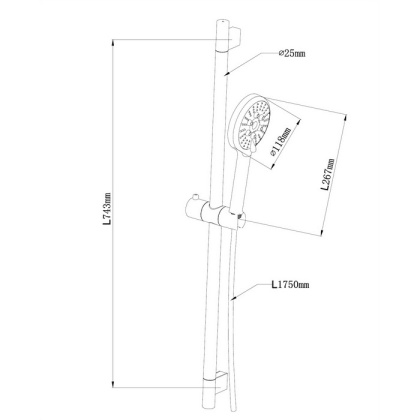 Душевой гарнитур на штанге OMNIRES RIBBON-SCR (хром) Душевой гарнитур на штанге OMNIRES RIBBON-SCR (хром)