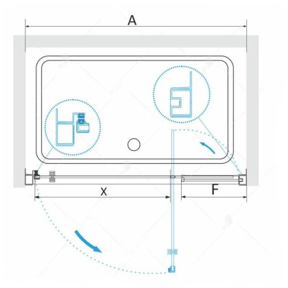Душевая дверь RGW PA-02B, 04080207-14, 70 х 185 см распашная, черный