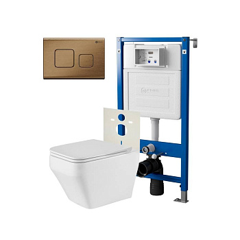 Сет: Система инсталляции Point Элемент для подвесного унитаза PN45120 + Клавиша смыва для инсталляции Point Афина, бронза брашированная, PN44041BB + Унитаз подвесной Point Аврора PN41101 безободковый, белый, сиденье дюропласт, микролифт, быстросъемное Сет: Система инсталляции Point Элемент для подвесного унитаза PN45120 + Клавиша смыва для инсталляции Point Афина, бронза брашированная, PN44041BB + Унитаз подвесной Point Аврора PN41101 безободковый, белый, сиденье дюропласт, микролифт, быстросъемное