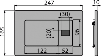 Сенсорная кнопка управления Antivandal для скрытых систем инсталляции (подключение к аккумулятору)