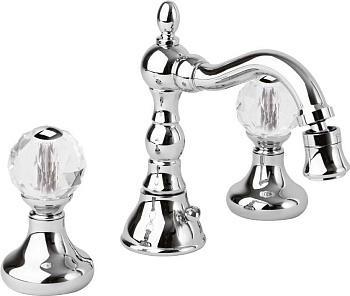 ATLANTIS-BBS2-02-Sw Смеситель для биде на три отверстия с донным клапаном, бронза, ручки Swarovski