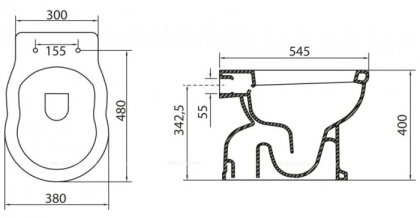 Чаша приставного унитаза BelBagno BOHEME BB115CBS Чаша приставного унитаза BelBagno BOHEME BB115CBS