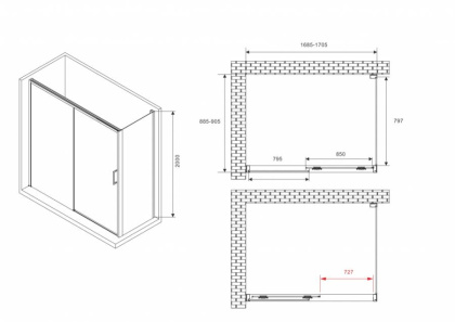 Душевой уголок ABBER Komfort AG93170-S92 Душевой уголок ABBER Komfort AG93170-S92