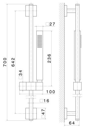 Душевая стойка FUTURA без выхода для подачи воды, хром Душевая стойка FUTURA без выхода для подачи воды, хром