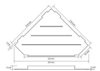 Душевая полка Bemeta Cytro 101302450 угловая, Черная матовая