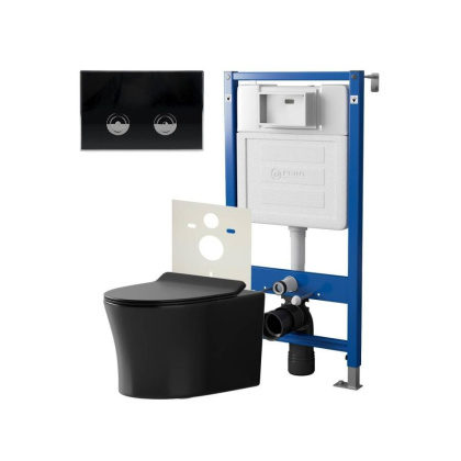 Сет: Система инсталляции пневматическая Point Элемент П для подвесного унитаза PN45121 + Клавиша смыва для пневматической инсталляции Point Венера, черный/хром, PN44071BC + Унитаз подвесной Point Вега безободковый, чёрн мат, PN41711BM Сет: Система инсталляции пневматическая Point Элемент П для подвесного унитаза PN45121 + Клавиша смыва для пневматической инсталляции Point Венера, черный/хром, PN44071BC + Унитаз подвесной Point Вега безободковый, чёрн мат, PN41711BM