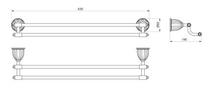Полотенцедержатель двойной 63 см. RUSH Socotra (ST12532)