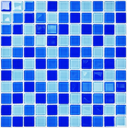 Мозаика стеклянная Blue Wave-2 (чип 4*25*25) 300*300(22шт.-1.98м2), м2 Мозаика стеклянная Blue Wave-2 (чип 4*25*25) 300*300(22шт.-1.98м2), м2