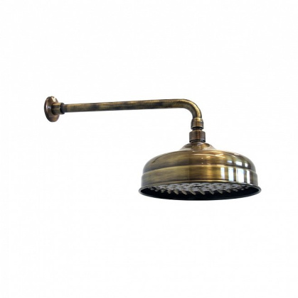 Душевая лейка MUSE "тропический дождь" с кронштейном, потертая бронза Душевая лейка MUSE "тропический дождь" с кронштейном, потертая бронза