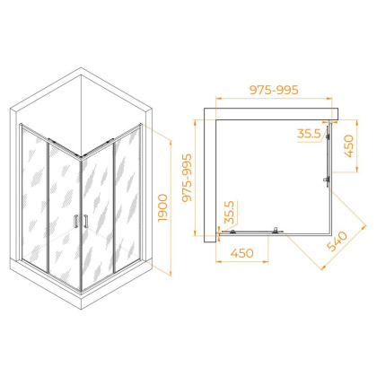 Душевой уголок RGW PA-31B, RGW 02083100-14