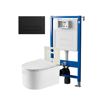 Сет: Система инсталляции Point Элемент для подвесного унитаза PN45120 + Клавиша смыва для инсталляции Point Меркурий, черная матовая, PN44831BM + Унитаз подвесной Point Омега безободковый, белый, сиденье дюропласт, микролифт быстросъемное PN41902 Сет: Система инсталляции Point Элемент для подвесного унитаза PN45120 + Клавиша смыва для инсталляции Point Меркурий, черная матовая, PN44831BM + Унитаз подвесной Point Омега безободковый, белый, сиденье дюропласт, микролифт быстросъемное PN41902